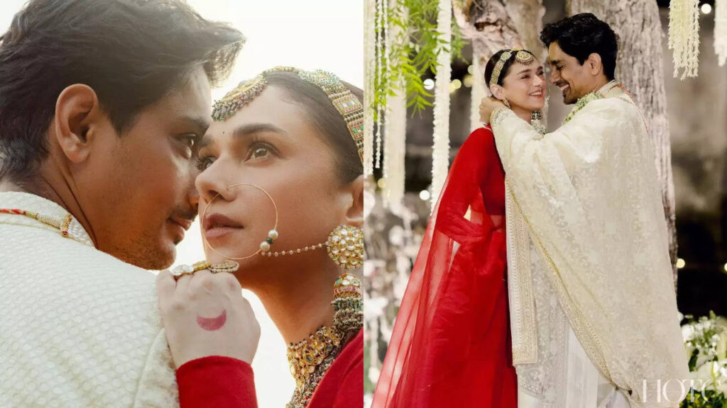 Unseen pictures of Aditi Rao Hydari and Siddharth’s dreamy Sabyasachi wedding ensembles