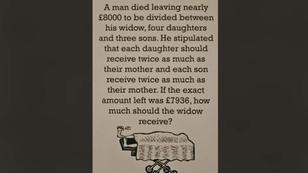 Brain teaser: How would you divide £7,936? Only the sharpest minds can solve this family puzzle | Trending