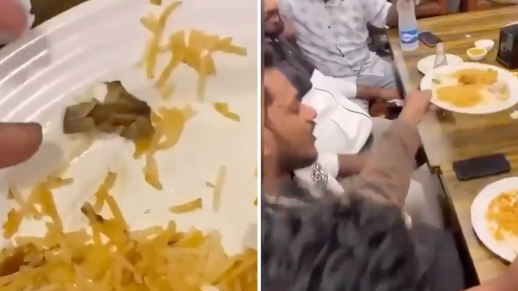 Cigarette found inside chicken biryani at Hyderabad restaurant, video goes viral | Trending