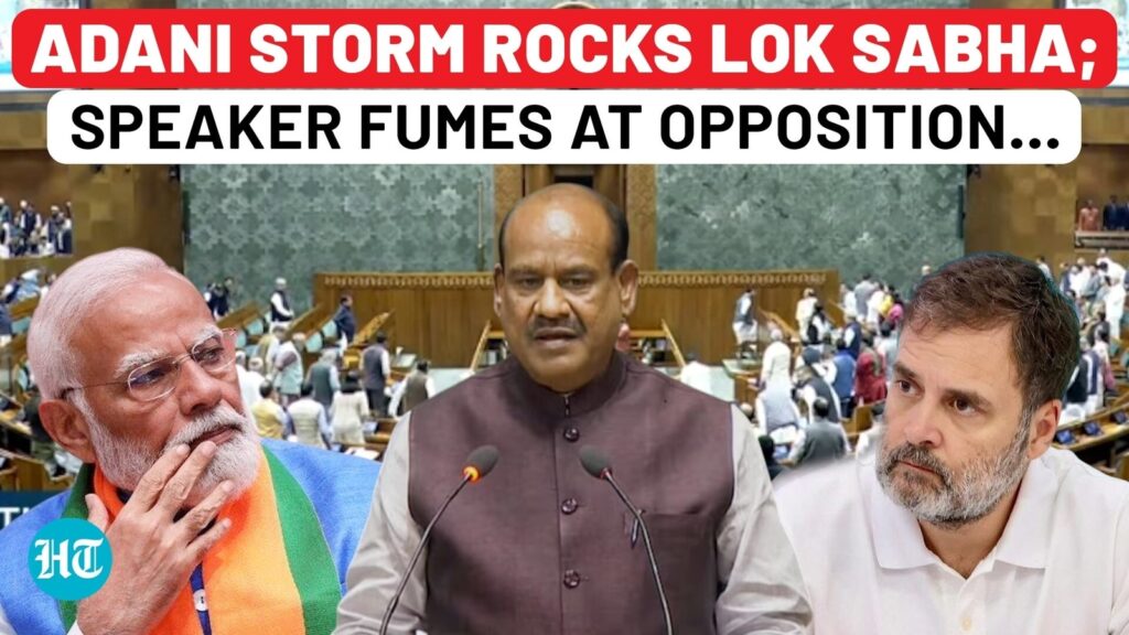 Om Birla Fires At Opposition Amid Ruckus In Lok Sabha Over Debate On Adani Controversy | Watch