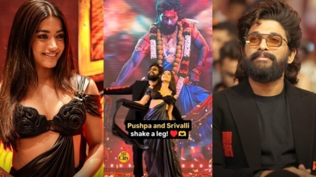 Pushpa 2: Rashmika Mandanna twins with Allu Arjun in black outfit at Mumbai event | Fashion Trends