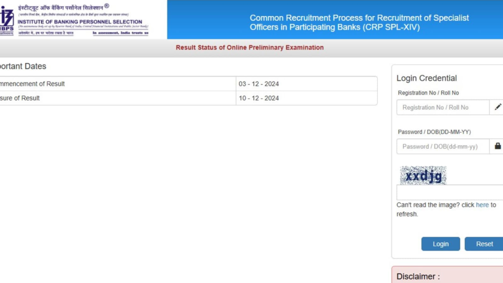 IBPS SO prelims results 2024 released at ibps.in, direct link to download and other details here