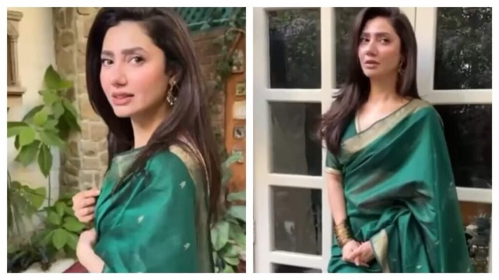 Mahira Khan looks stunning in green tissue saree, fans can’t stop gushing over her adaa | Fashion Trends