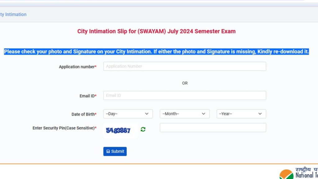 NTA SWAYAM July 2024 exam city slips released at exams.nta.ac.in/swayam, direct link to download here
