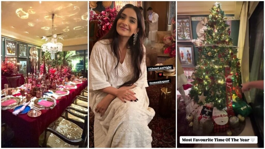 Step inside Sonam Kapoor and Anand Ahuja’s Mumbai home as she decks it up for Christmas bash. Pics