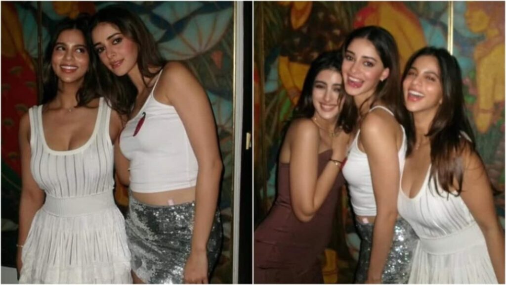 Suhana Khan proves a simple white dress can co-exist with sequins and bodycon as she parties with BFFs Ananya, Navya | Fashion Trends