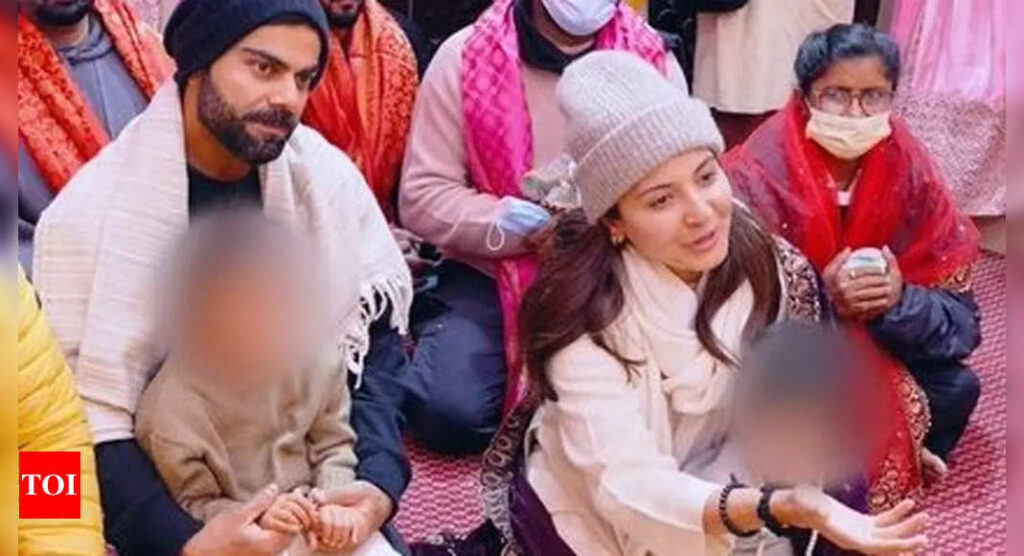 Virat Kohli, Anushka Sharma visit Premanand Ji Maharaj with kids – Viral Video | Cricket News