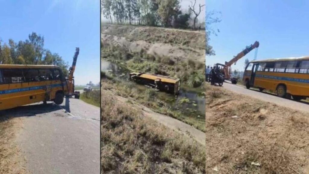 10 injured as school bus falls into canal in Haryana’s Kaithal
