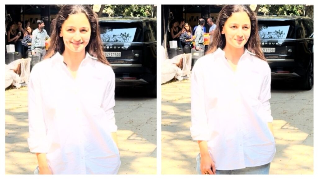 Alia Bhatt keeps her style relatable with a no-makeup look, white shirt, and wide-legged jeans | Fashion Trends