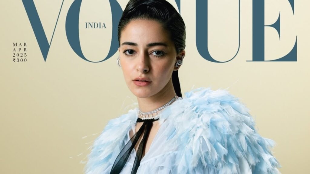 Ananya Panday transforms into an angel for her first-ever Vogue cover at 26 in see-through top and leather shorts | Fashion Trends