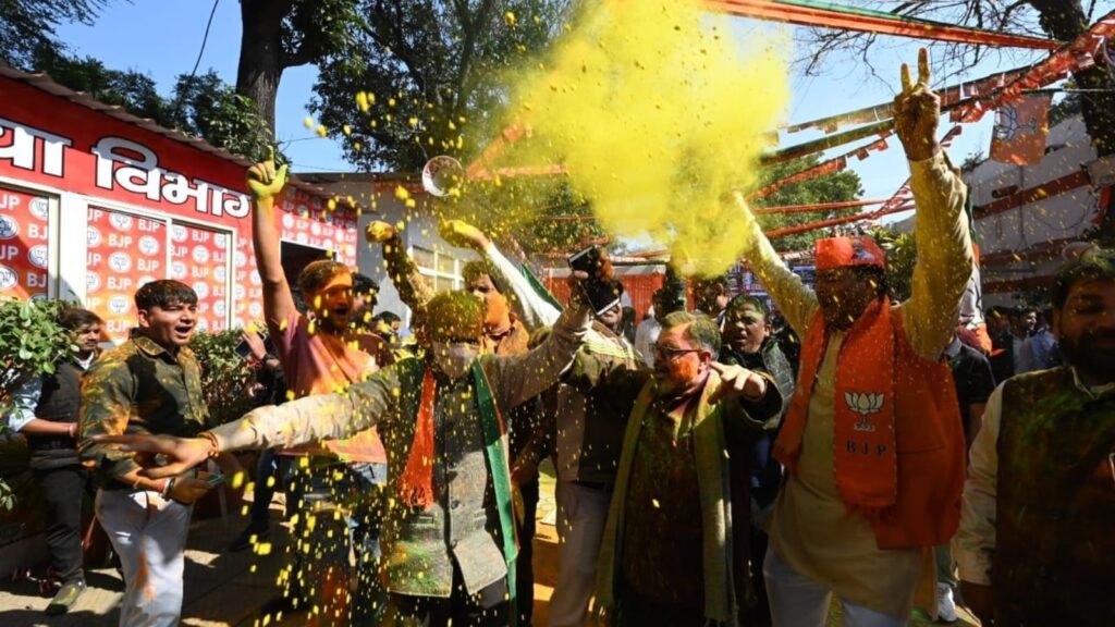 BJP workers celebrate as party makes historic comeback in Delhi after 27 years | Photos