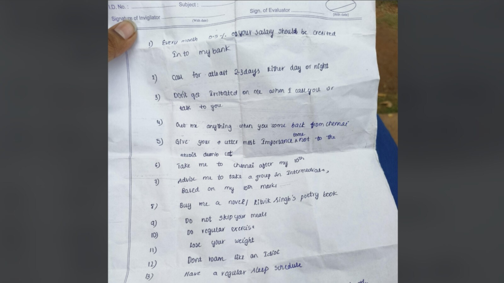 ‘Don’t roam like idiot’: Teen sister’s wholesome contract for brother as he moves out goes viral | Trending