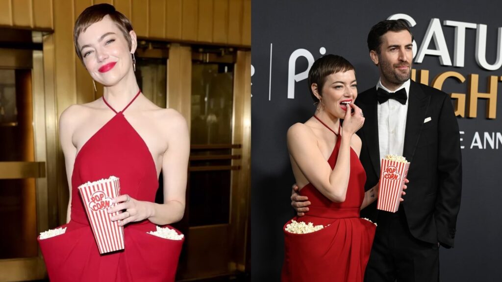 Emma Stone’s ‘popcorn dress’ is the ultimate camp meets functional fashion crossover