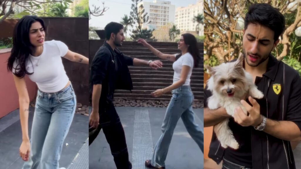 Ibrahim Ali Khan pushes Nadaaniyan co-star Khushi Kapoor aside, picks her furry baby instead; Janhvi gives them a tip