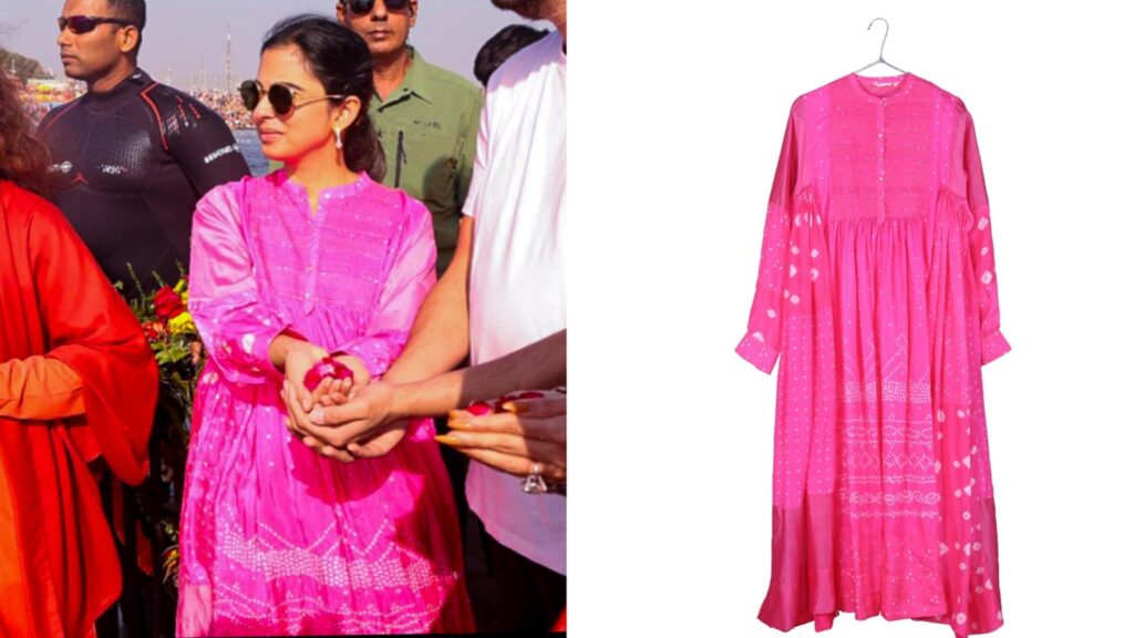 Isha Ambani ditches glam, rocks ₹71K simple pink bandhani suit as she offers prayers at Mahakumbh with Anand Piramal | Fashion Trends