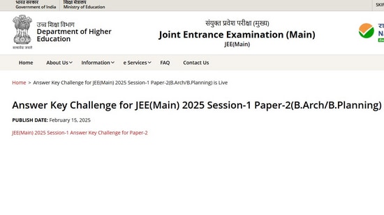 JEE Main 2025 paper 2 answer key out at jeemain.nta.nic.in, direct link | Competitive Exams