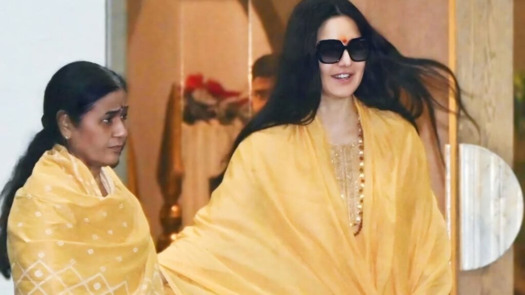 Katrina Kaif in simple silk suit, no-makeup look and a Rudraksha mala arrives back from Mahakumbh with mother-in-law | Fashion Trends
