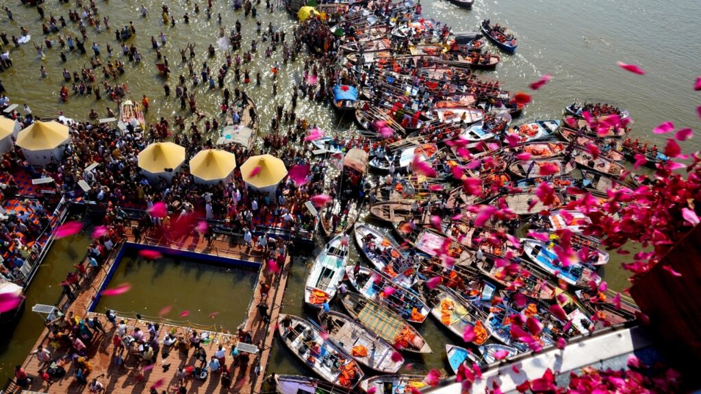 Lakhs of devotees gather at Prayagraj’s Maha Kumbh mela for Maghi Purnima snan | In pics