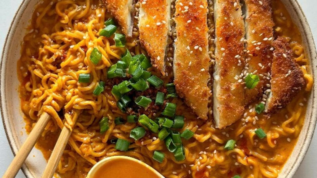 Late-night munchies? This peanut butter Maggi with a crispy paneer katsu is about to be your newest go-to!