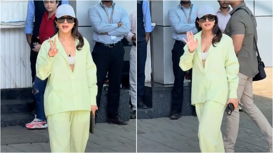 Priyanka Chopra gives masterclass in airport fashion with her stylish lime green co-ord set look. Watch | Fashion Trends