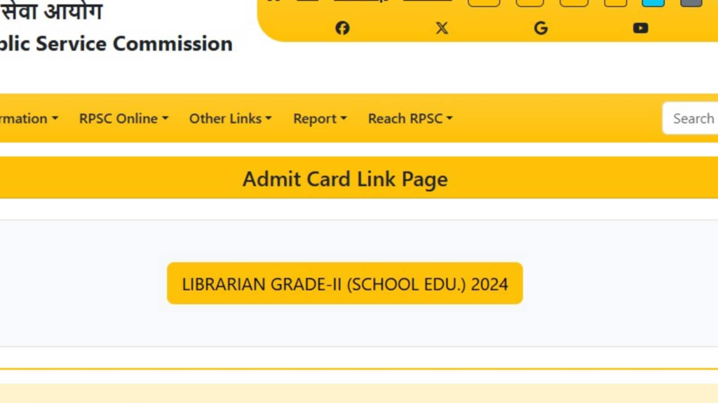 RPSC Librarian admit card for grade 2 posts released at rpsc.rajasthan.gov.in, download via direct link