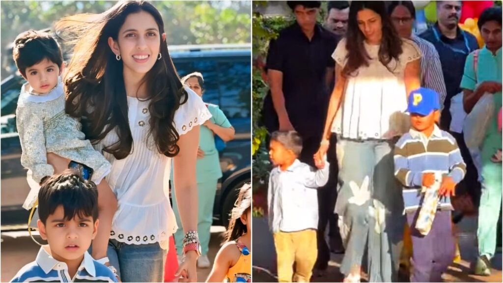 Shloka Mehta steps out with kids for Randhir Kapoor’s birthday, rocks simple white top and trendy denim look worth ₹60K | Fashion Trends