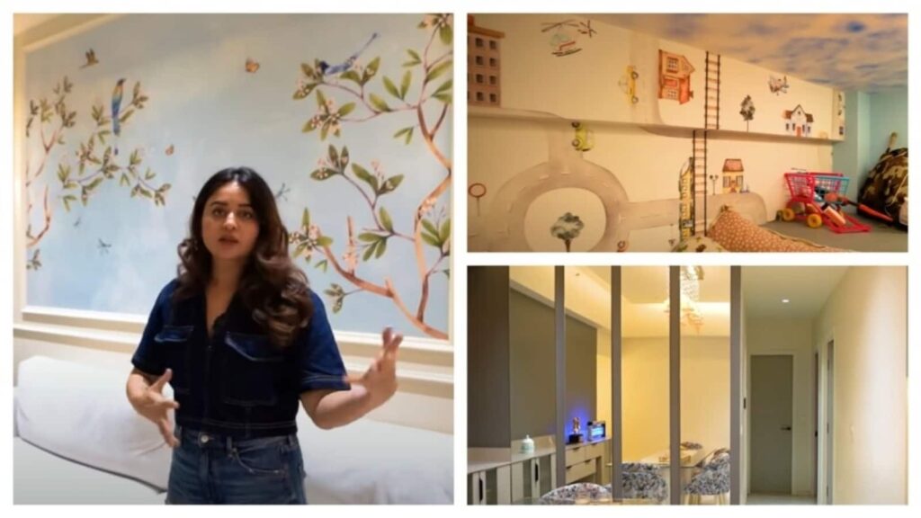 Step inside Jay Bhanushali and Mahhi Vij’s Mumbai home with cutest kids room and ‘calm’ living room. Watch