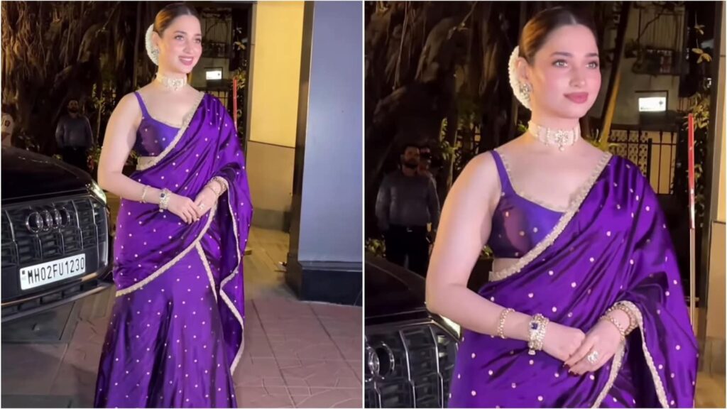Tamannaah Bhatia drops one of her most stunning saree looks in dreamy purple drape and we can’t take our eyes off her | Fashion Trends