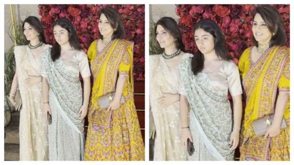 Three generations of style: Neetu Kapoor, Riddhima and Samara Sahni wear lavish ethnic wear for Aadar Jain wedding | Fashion Trends