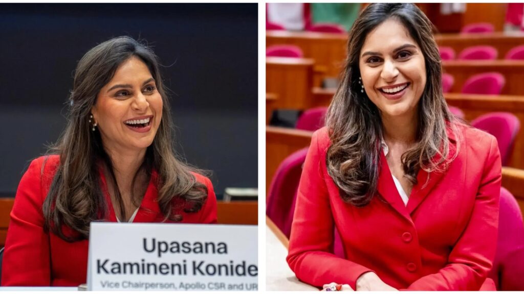 Upasana Konidela glows in red, champions Indian healthcare at Harvard India Business Forum. See pics