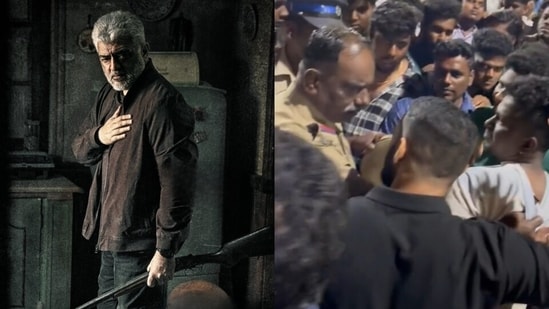 Vidaamuyarchi release: Ajith Kumar fans burst crackers inside theatre, argue with cops, dance to Sawadeeka. Watch