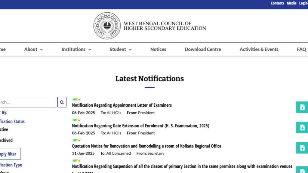 WBCHSE HS Exam 2025: West Bengal Class 12 enrolment window reopening for 2 days from today, details here