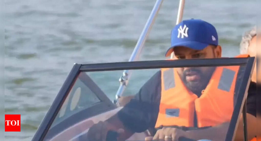 Hitman at the wheel! Rohit Sharma captains boat in Jamnagar – Watch | Cricket News