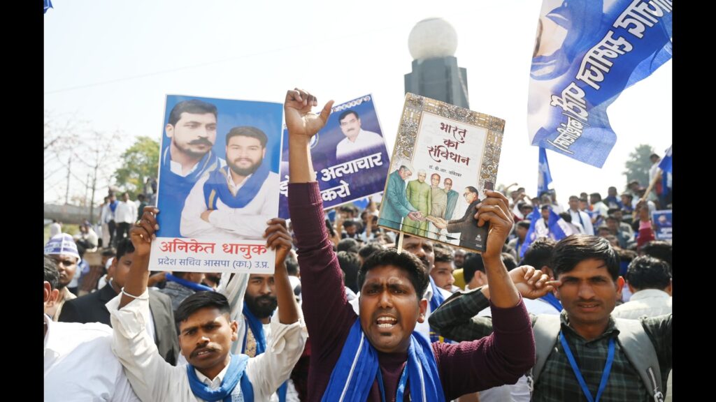 ASP stages protest in Lko over ‘atrocities’ on Dalits, Muslims and Tribals