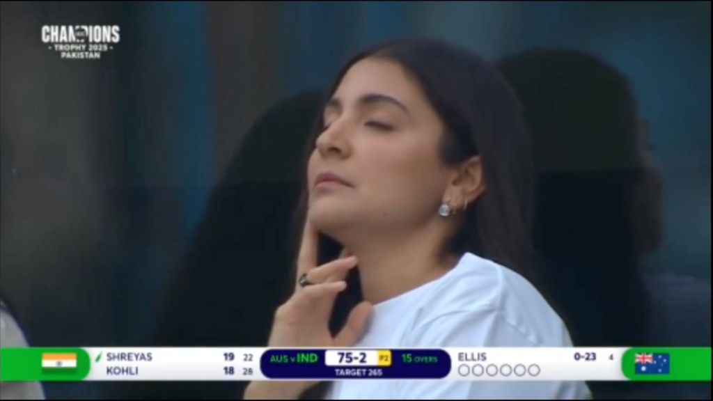 Anushka Sharma sneaks in a ‘jhapki’ during yesterday’s match, fans call her ‘typical tired desi mummy’ | Bollywood