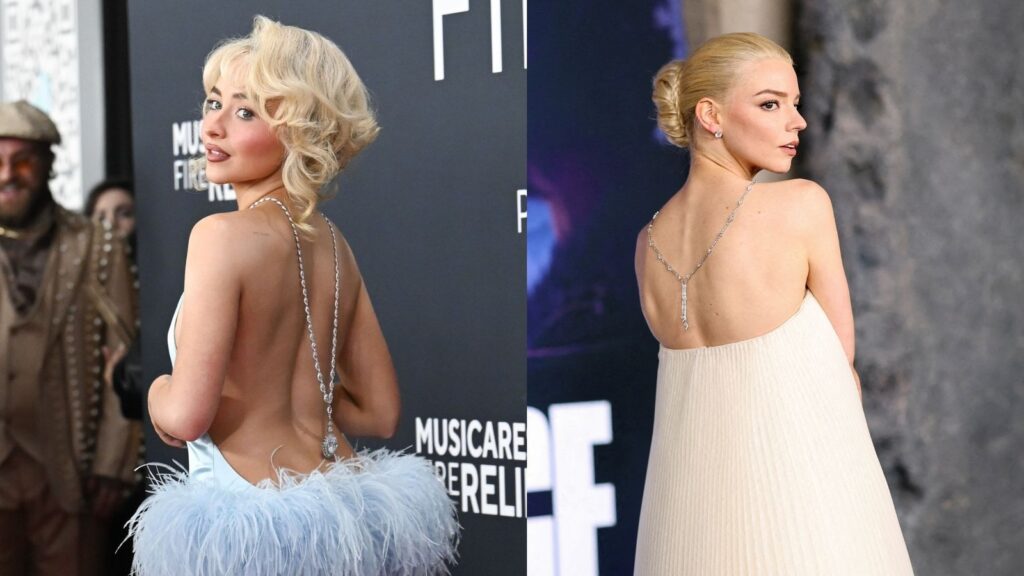Backward necklaces: A trend all about the rear view (Literally!) as seen on Sabrina and Anya Taylor Joy