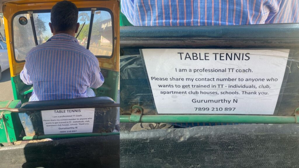 Bengaluru auto driver once trained state-level table tennis players, hopes to coach again | Bengaluru