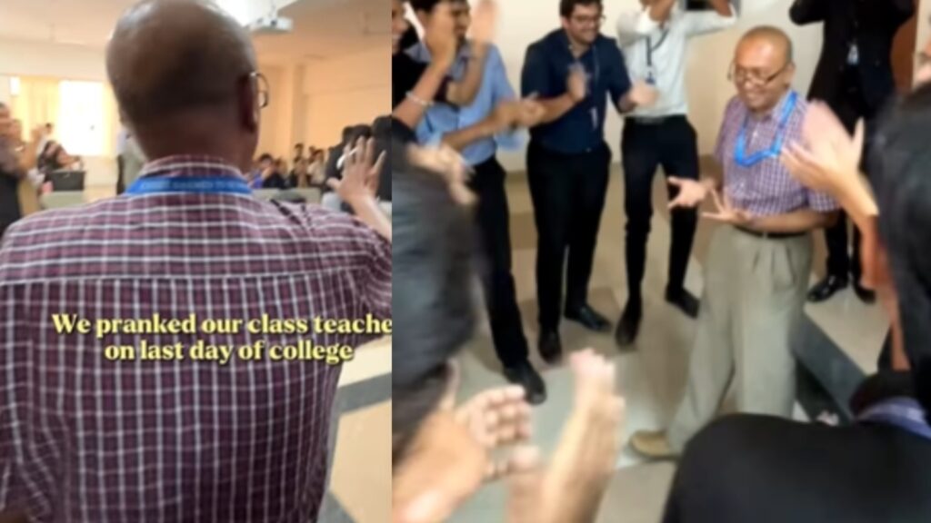 Bengaluru college students pull off heartwarming farewell prank for teacher, internet loves it. Watch | Trending