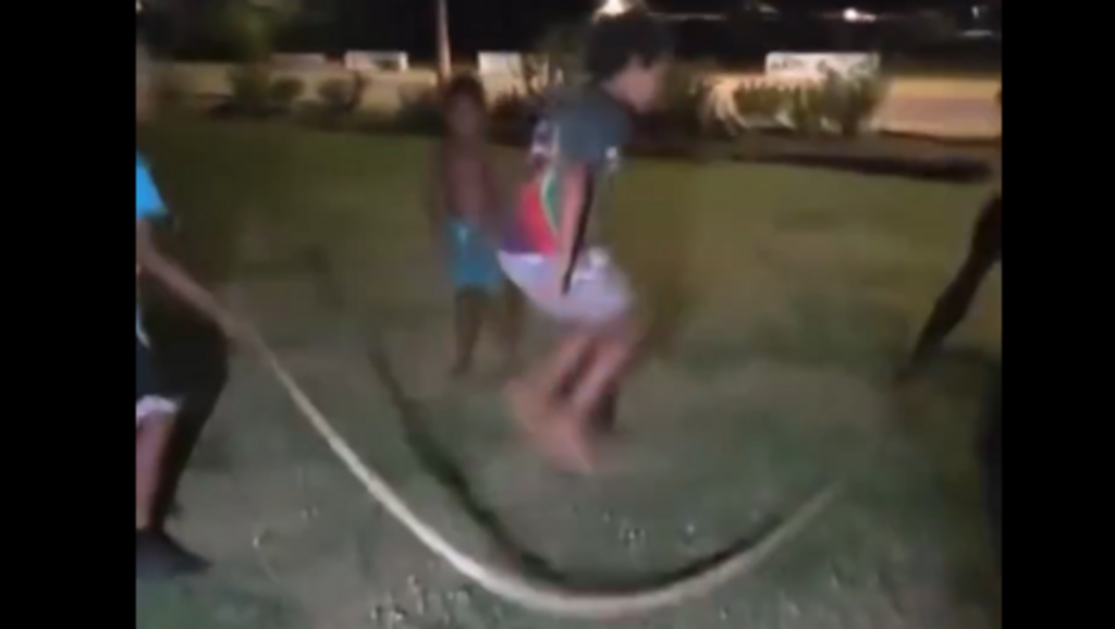 Children caught on camera using snake as skipping rope in Australia, investigation launched | Trending