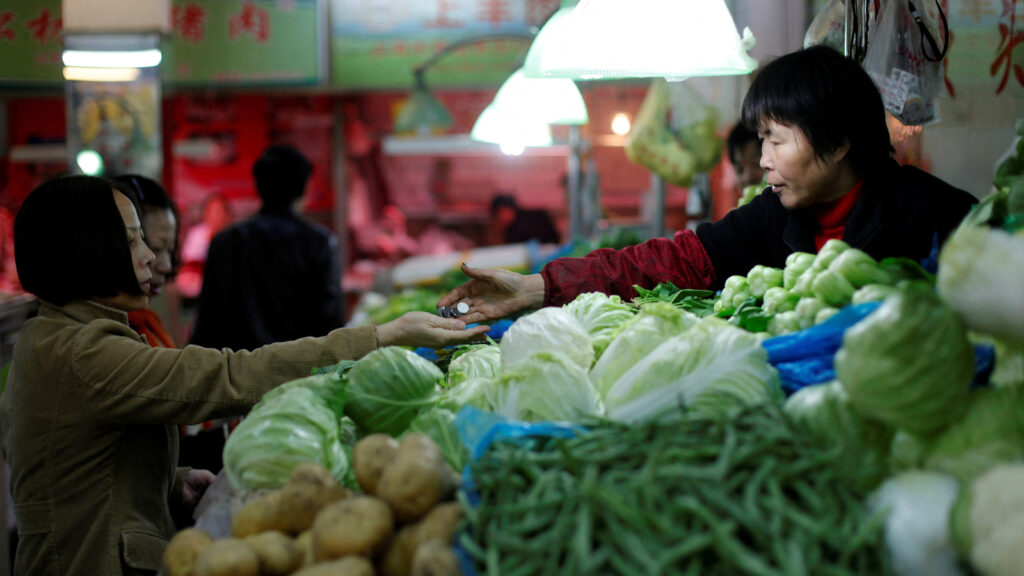China’s retail inflation turns negative for the first time in 1 year
