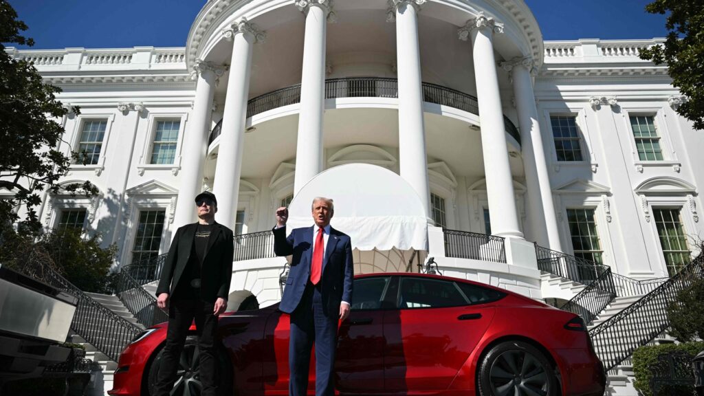 Donald Trump turns White House into Tesla showroom, backs Elon Musk’s EVs | Photos
