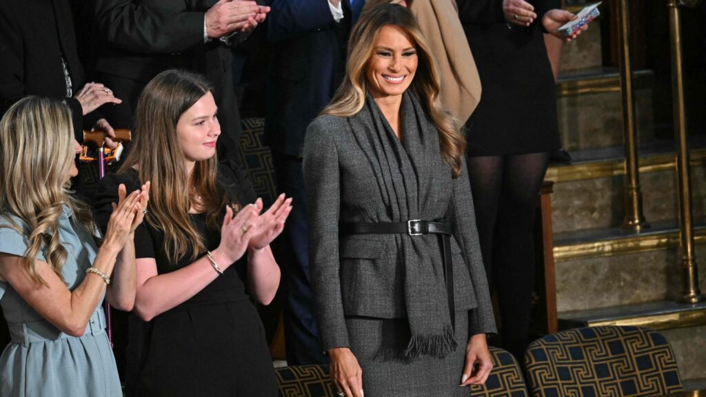 First Lady Melania Trump rocks ₹4.79 lakh Dior blazer for President Donald Trump’s speech, serves power dressing goals | Fashion Trends