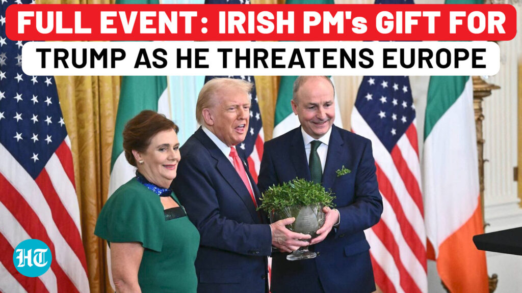 Full Event: Trump Gets Special Gift From Ireland PM Amid Big Threats To Europe| St Patrick’s Day|USA
