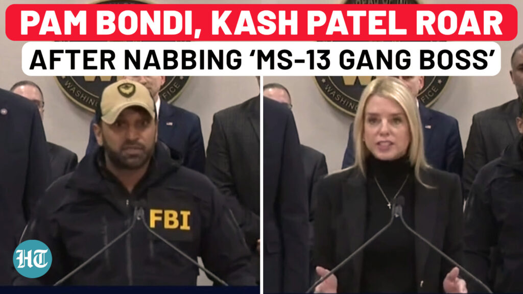 Full event: Kash Patel, Pam Bondi declare war against gangs after arresting ‘top MS-13 leader’ | US