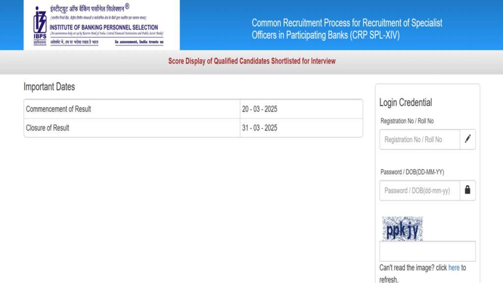 IBPS SO Mains Result 2025 scorecard released at ibps.in, direct link to check here