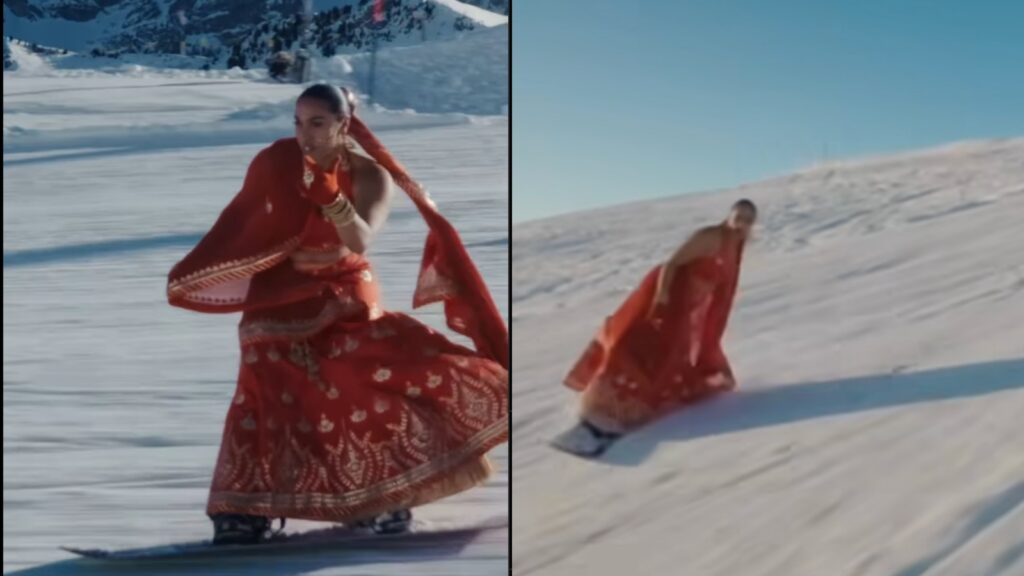 Indo-Swiss singer BombayMami snowboards in lehenga for music video Fire in Delhi; her cultural fusion goes viral