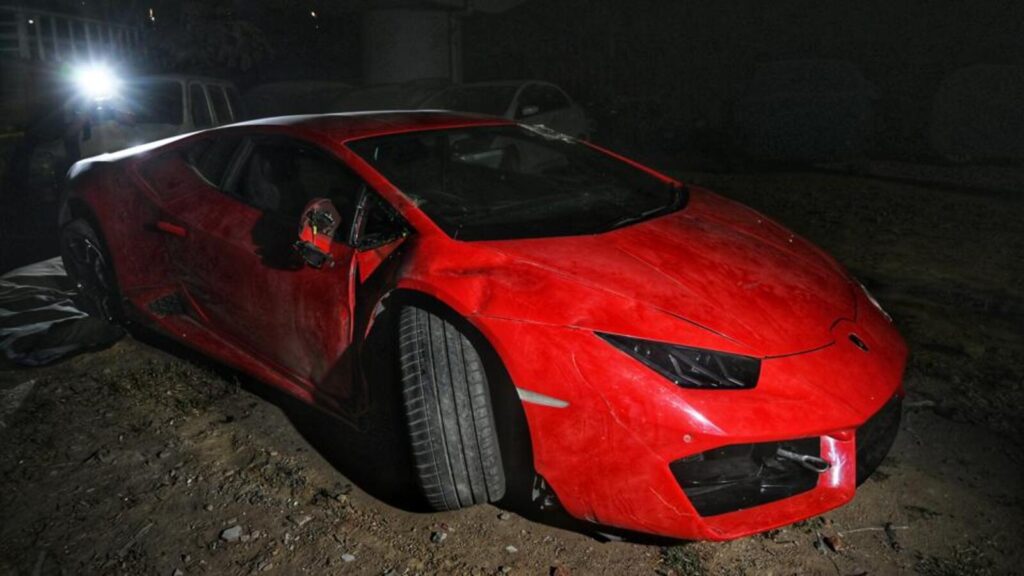 Lamborghini runs into two on footpath in Noida