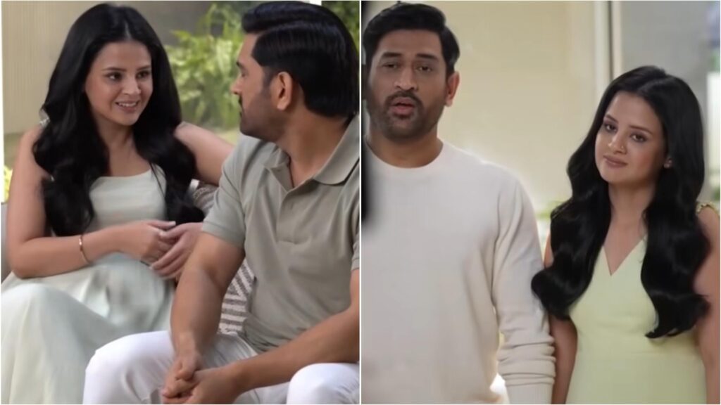 MS Dhoni is handsome but it’s Sakshi Dhoni who steals the show with her luscious hair at latest ad shoot. Watch | Fashion Trends