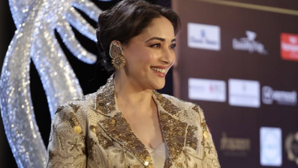 Madhuri Dixit glows in champagne dress and golden jacket at IIFA, steal style inspo from this look | Fashion Trends