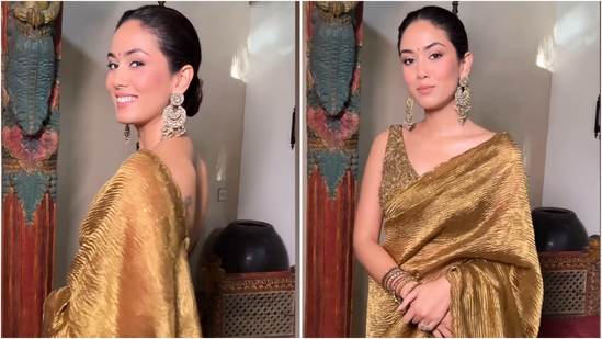 Mira Rajput’s wedding guest look in shimmering tissue saree is so gorgeous, you can copy-paste it for every shaadi | Fashion Trends
